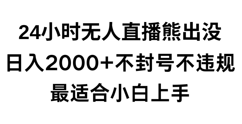 快手24小时无人直播熊出没，不封直播间，不违规，日入2000+，最适合小白上手，保姆式教学【揭秘】-6688资源库
