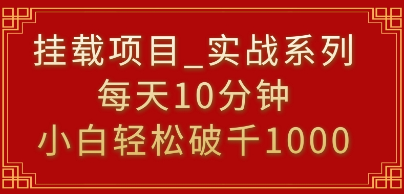 挂载项目，小白轻松破1000，每天10分钟，实战系列保姆级教程【揭秘】-6688资源库