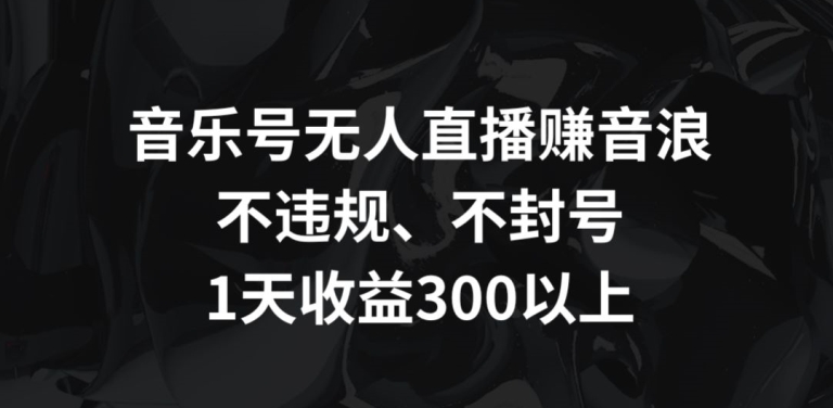 音乐号无人直播赚音浪，不违规、不封号，1天收益300+【揭秘】-6688资源库