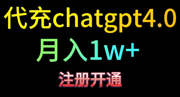 代充chatgpt4，日入500+，精准引流，暴力变现【揭秘】-6688资源库