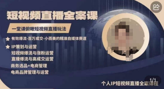 高品质IP短视频直播全案课程，一堂课俯瞰短视频直播玩法-6688资源库
