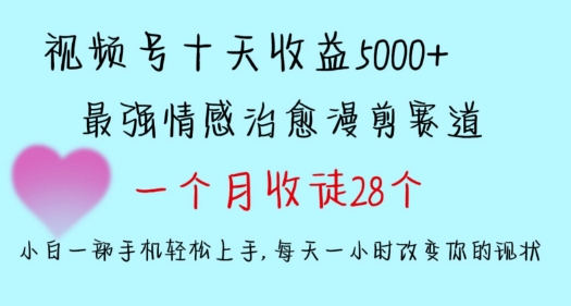 十天收益5000+，多平台捞金，视频号情感治愈漫剪，一个月收徒28个，小白一部手机轻松上手【揭秘】-6688资源库