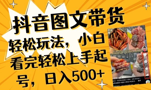 抖音图文带货已过时?那你不如仔细看看这个，小白看完轻松上手起号，日入500+不是梦【揭秘】-6688资源库