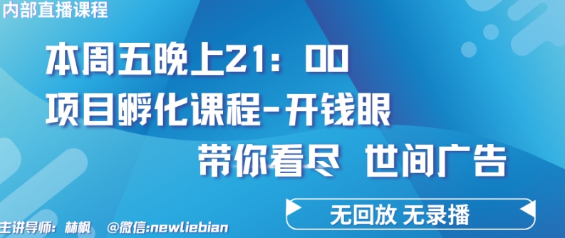 4.26日内部回放课程《项目孵化-开钱眼》赚钱的底层逻辑【揭秘】-6688资源库