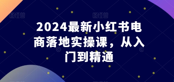 2024最新小红书电商落地实操课，从入门到精通-6688资源库