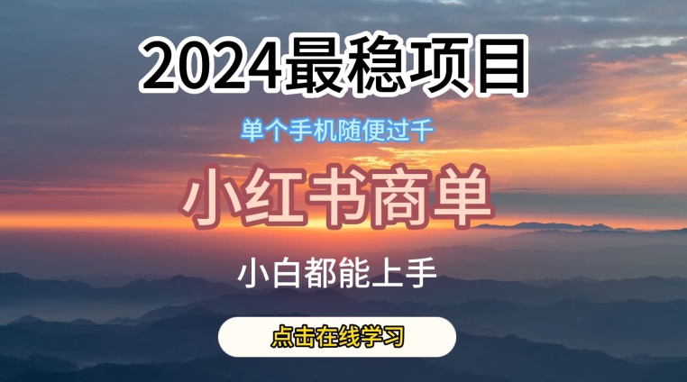 2024最稳蓝海项目，小红书商单项目，没有之一【揭秘】-6688资源库