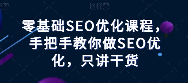 零基础SEO优化课程，手把手教你做SEO优化，只讲干货-6688资源库