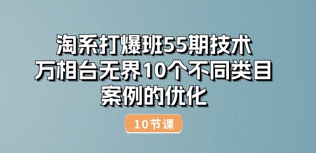 淘系打爆班55期技术：万相台无界10个不同类目案例的优化(10节)-6688资源库