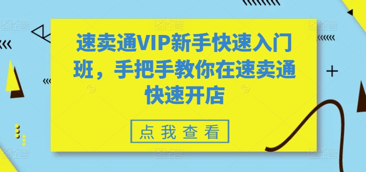 速卖通VIP新手快速入门班，手把手教你在速卖通快速开店-6688资源库