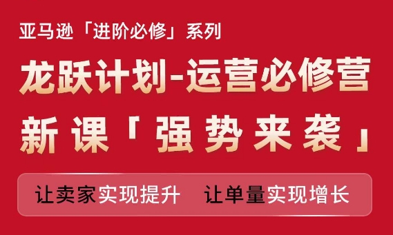 亚马逊进阶必修系列，龙跃计划-运营必修营新课，让卖家实现提升 让单量实现增长-6688资源库