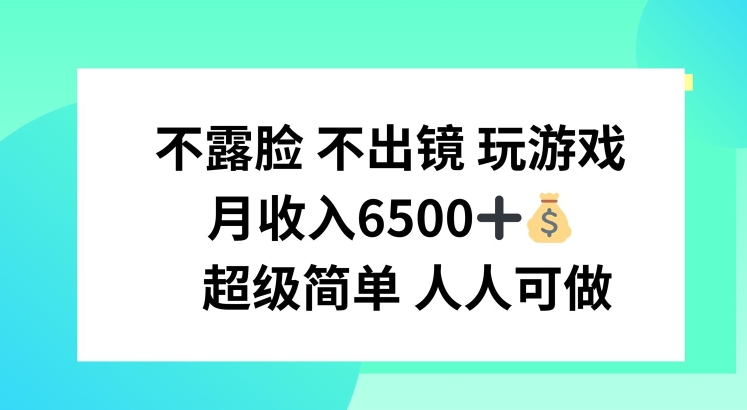 不露脸 不出境 玩游戏，月入6500 超级简单 人人可做【揭秘】-6688资源库
