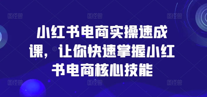 小红书电商实操速成课，让你快速掌握小红书电商核心技能-6688资源库