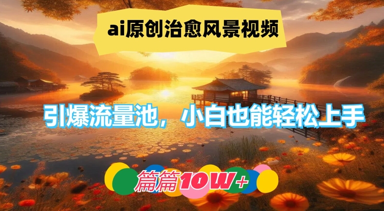 ai原创治愈风景视频，引爆流量池，小白也能轻松上手，篇篇10w+【揭秘】-6688资源库