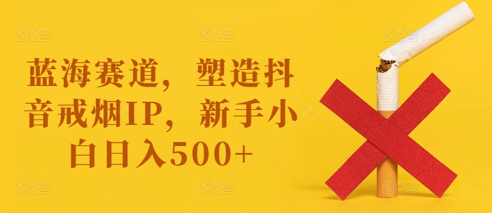 蓝海赛道，塑造抖音戒烟IP，新手小白日入500+【揭秘】-6688资源库