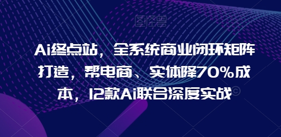 Ai终点站,全系统商业闭环矩阵打造,帮电商、实体降70%成本,12款Ai联合深度实战【0906更新】-6688资源库