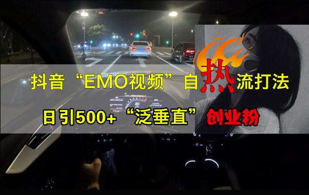 抖音EMO视频自热打法,日引500+“泛垂直”创业粉-6688资源库