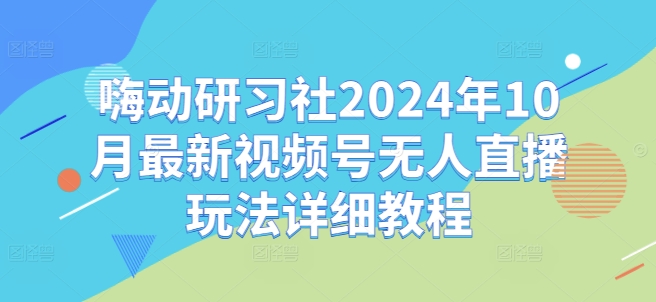 嗨动研习社2024年10月最新视频号无人直播玩法详细教程-6688资源库