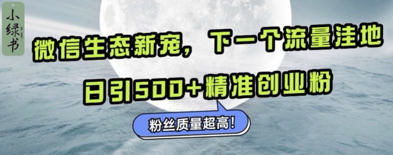 微信生态新宠小绿书：下一个流量洼地，日引500+精准创业粉，粉丝质量超高-6688资源库
