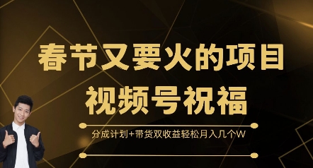 春节又要火的项目视频号祝福,分成计划+带货双收益,轻松月入几个W【揭秘】-6688资源库