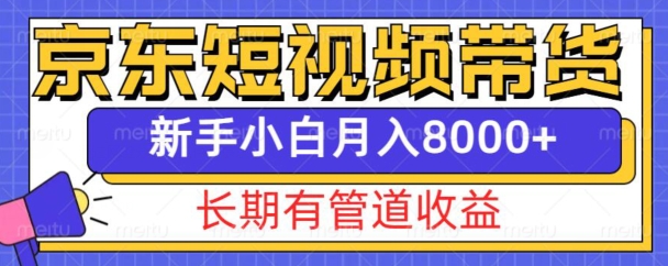 京东短视频带货新玩法，长期管道收益，新手也能月入8000+-6688资源库