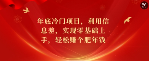 年底冷门项目，利用信息差，实现零基础上手，轻松赚个肥年钱【揭秘】-6688资源库