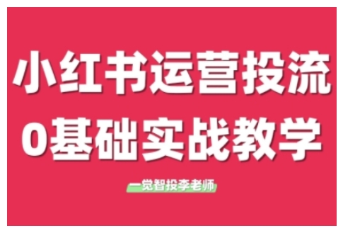小红书运营投流,小红书广告投放从0到1的实战课,学完即可开始投放-6688资源库