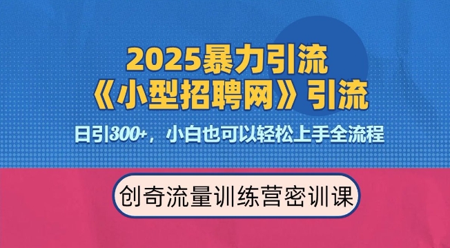 2025最新暴力引流方法，招聘平台一天引流300+，日变现多张，专业人士力荐-6688资源库
