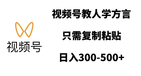 视频号教人学方言，只需复制粘贴，日入多张-6688资源库