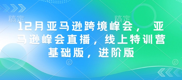 12月亚马逊跨境峰会， 亚马逊峰会直播，线上特训营基础版，进阶版-6688资源库