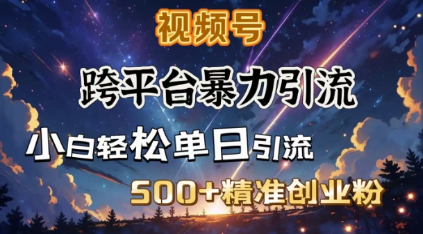 跨平台暴力引流，私域完美闭环，日引500+精准创业粉-6688资源库