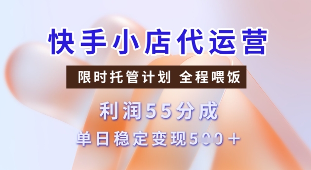 快手小店代运营3.0，模式新升级，收益55分，稳定单日5张【揭秘】-6688资源库