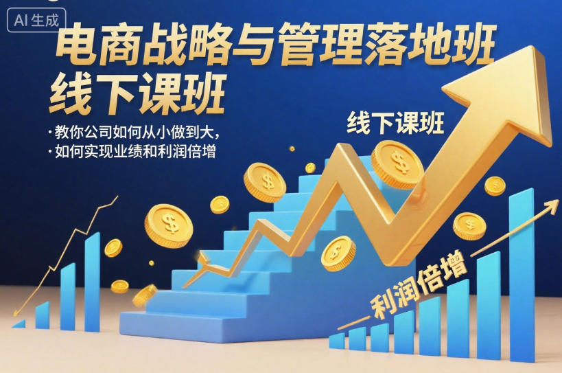 电商战略与管理落地班线下课，教你公司如何从小做到大，如何实现业绩和利润倍增【录音】-6688资源库
