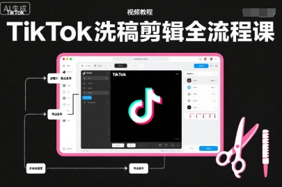 TikTok洗稿剪辑全流程课，PR洗稿剪辑全流程，TK洗稿运营课-6688资源库