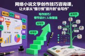 网络小说文学创作技巧咨询课,让大家从“懂行情”提升到”会写作”的高度-6688资源库