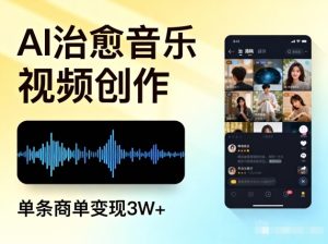 AI做治愈音乐视频，多平台投稿，单条商单变现3W+-6688资源库