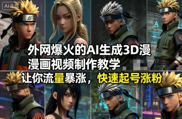 外网爆火的AI生成3D漫画视频制作教学，让你流量暴涨，快速起号涨粉！-6688资源库