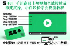 千川商品卡短视频全域投放及搭建实操,小白轻松学会投流教程-6688资源库