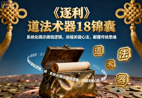 《逐利》道法术器18锦囊，系统化揭示搞钱逻辑，浓缩关键心法，颠覆传统思维（更新）-6688资源库