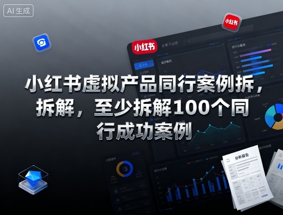 小红书虚拟产品同行案例拆解，至少拆解100个同行成功案例（完结）-6688资源库