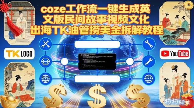 Coze扣子工作流一键生成英文版民间故事视频，文化出海TK油管捞美金拆解教程-6688资源库