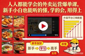 人人都能学会的外卖运营爆单课，新手小白也能听的懂，学的会，用得上-6688资源库