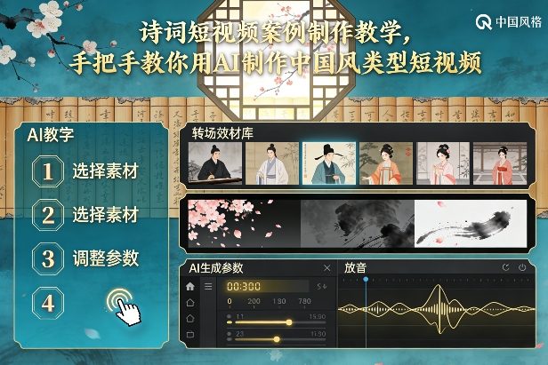古诗词短视频案例制作教学,手把手教你用AI制作中国风类型短视频