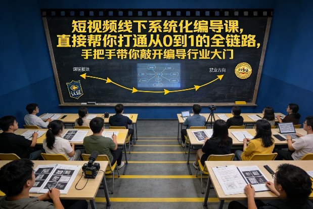 短视频线下系统化编导课，直接帮你打通从0到1的全链路，手把手带你敲开编导行业大门-6688资源库
