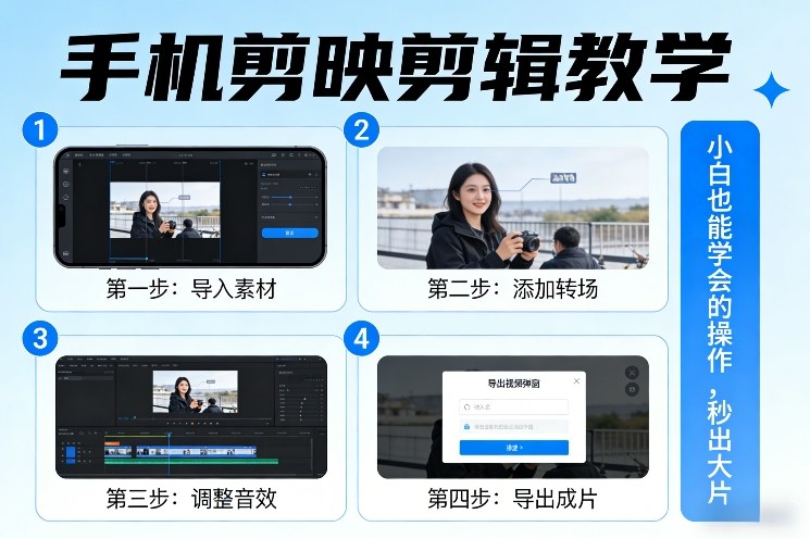 手机剪映剪辑教学，小白也能学会的操作，秒出大片-6688资源库