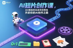 AI短片创作课，从0基础到实战项目落地，开启你的AI创作之路（更新）-6688资源库