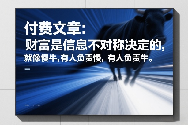 付费文章：财富是信息不对称决定的，就像慢牛，有人负责慢，有人负责牛-6688资源库