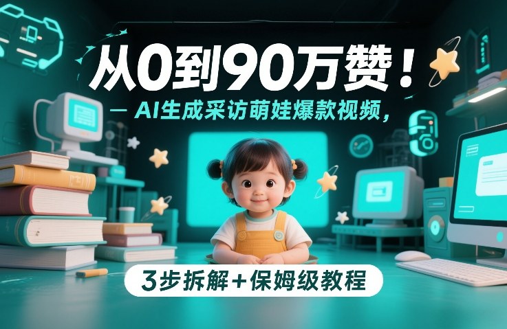 从0到90万赞：AI生成采访萌娃爆款视频，3步拆解+保姆级教程-6688资源库