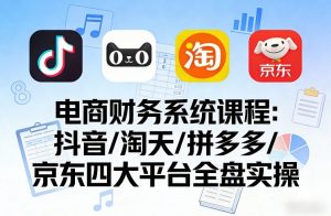 电商财务系统课程，覆盖抖音、淘天、拼多多、京东四大主流平台的全盘实操-6688资源库