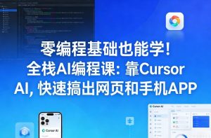 零编程基础也能学！全栈AI编程课：靠Cursor AI，快速搞出网页和手机APP-6688资源库