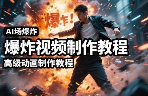 AI场景爆炸视频制作教程，利用人物实拍视频制作出高级的动画特效-6688资源库